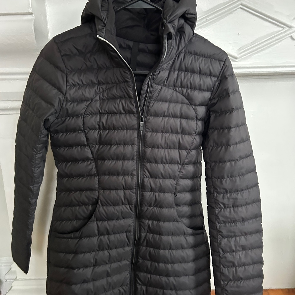Black Quilted Hooded Jacket